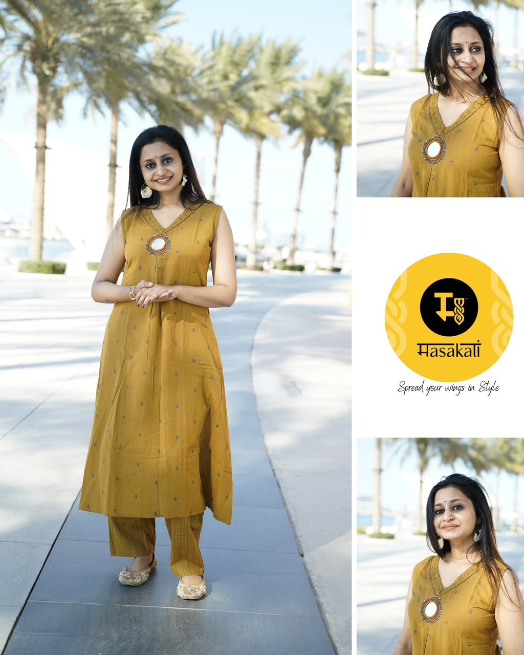 Handloom Cotton Mirror Work Co-ord Set