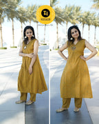 Handloom Cotton Mirror Work Co-ord Set