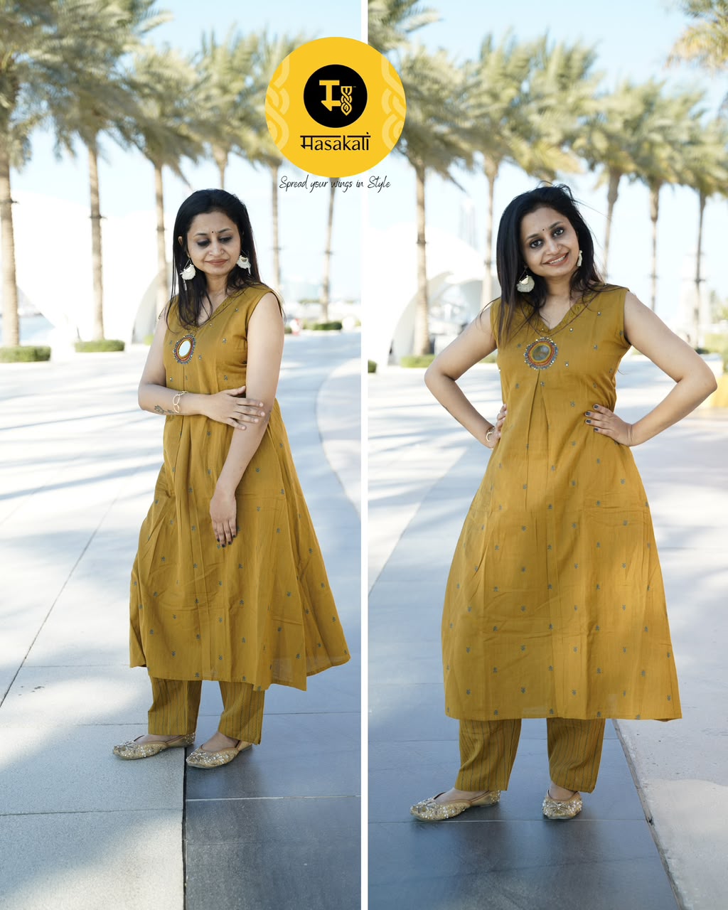 Handloom Cotton Mirror Work Co-ord Set