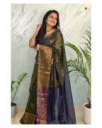 120 Count Pure Mul Cotton Saree with Wide Zari Border
