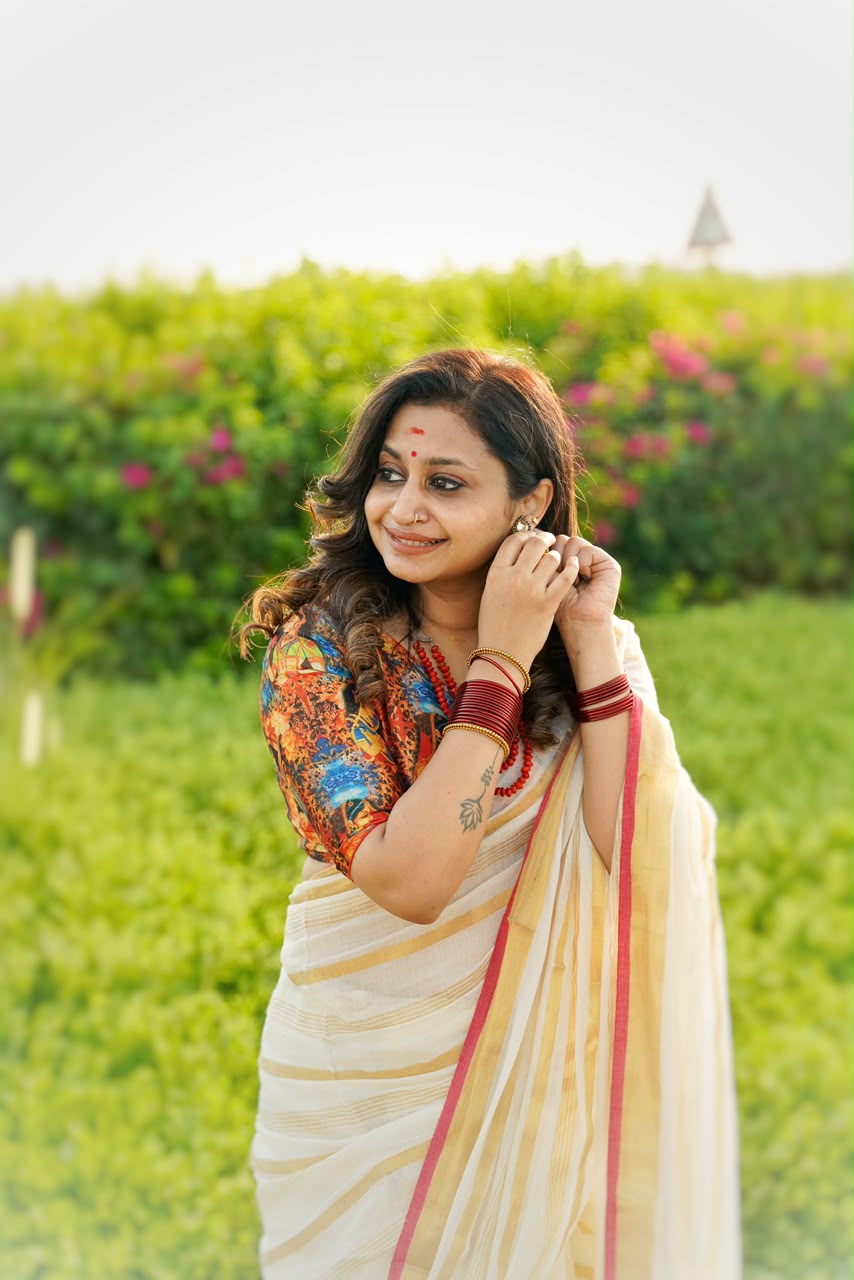120 Count Pure Mulcotton Saree inspired from kanchipattu