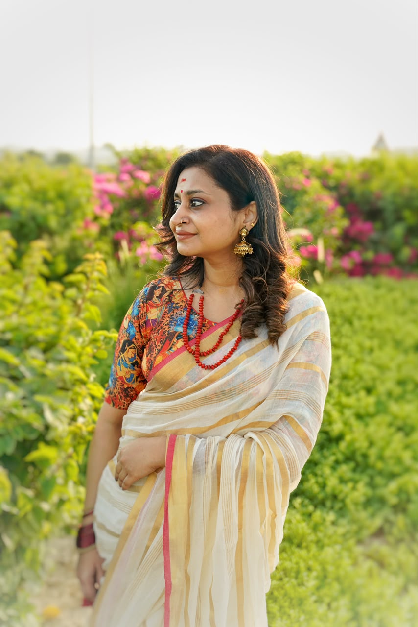 120 Count Pure Mulcotton Saree inspired from kanchipattu