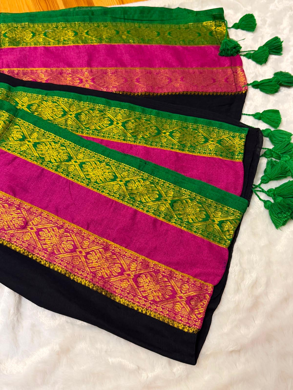 120 Count Pure Mulcotton Saree inspired from kanchipattu