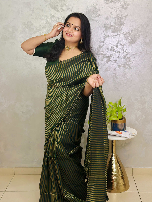 Premium Khadi Cotton Saree with Zari Stripes