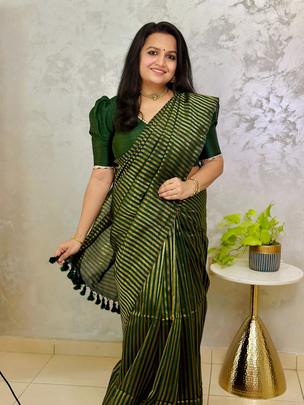 Premium Khadi Cotton Saree with Zari Stripes