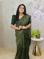 Premium Khadi Cotton Saree with Zari Stripes