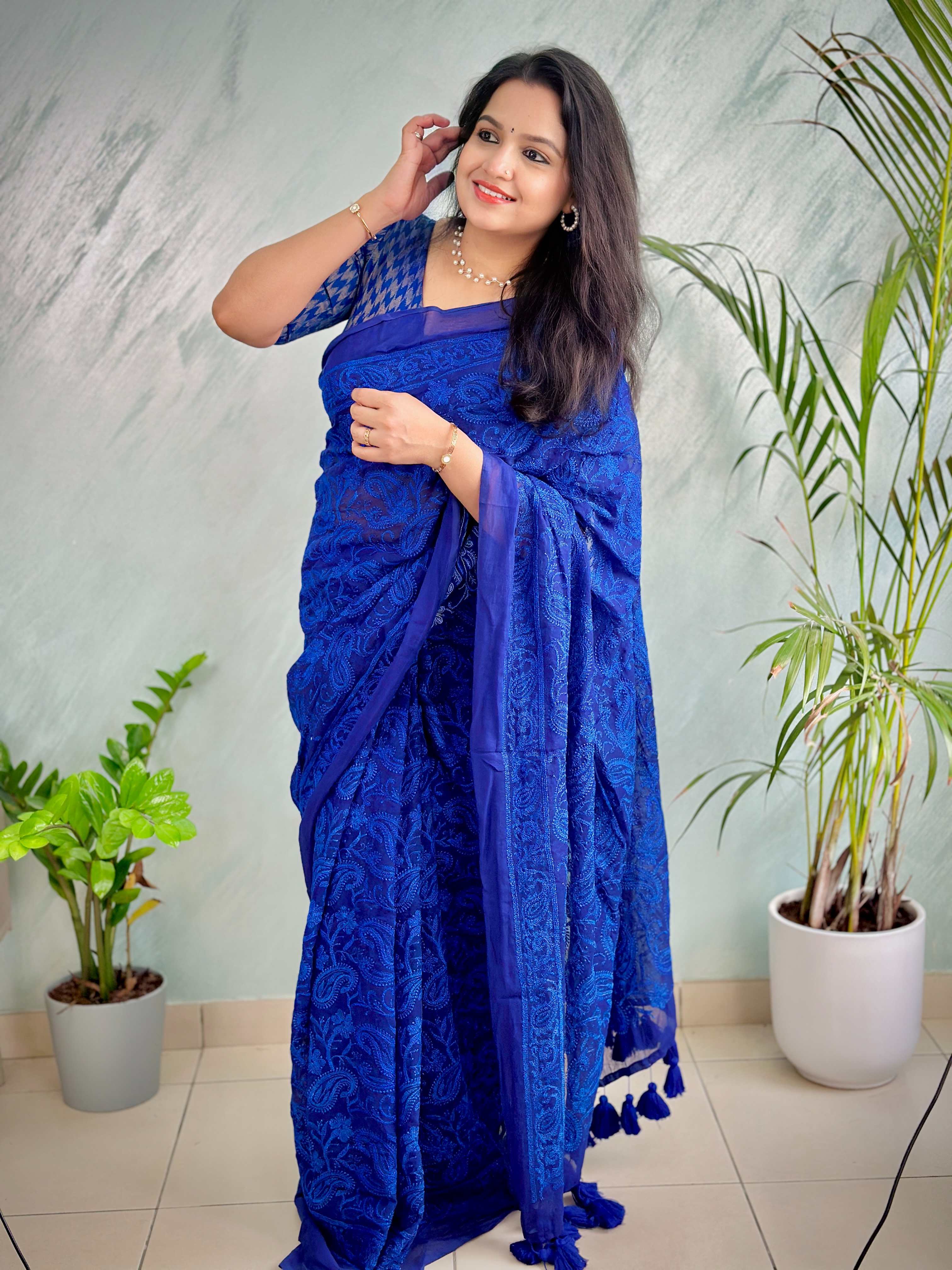 Mul Cotton Saree – Chikankari Inspired Work