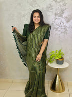 Premium Khadi Cotton Saree with Zari Stripes