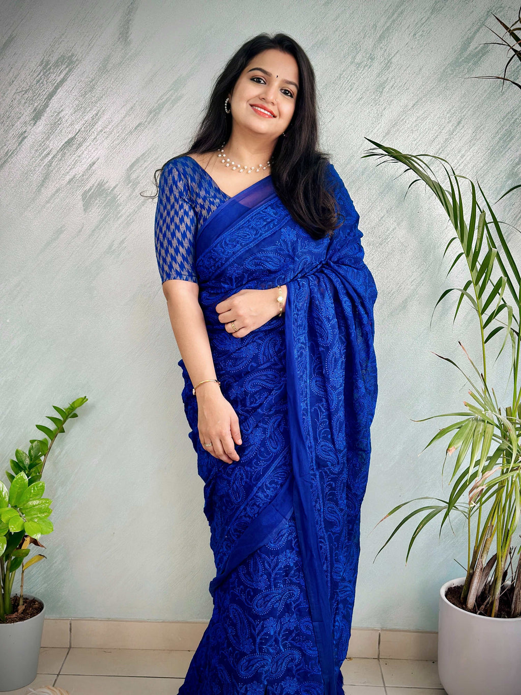 Mul Cotton Saree – Chikankari Inspired Work